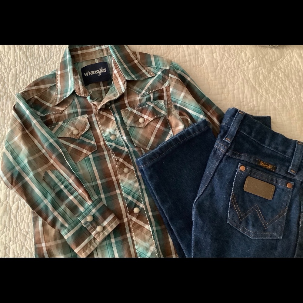 Wrangler Adjustable Jeans and Pearl Snap Shirt